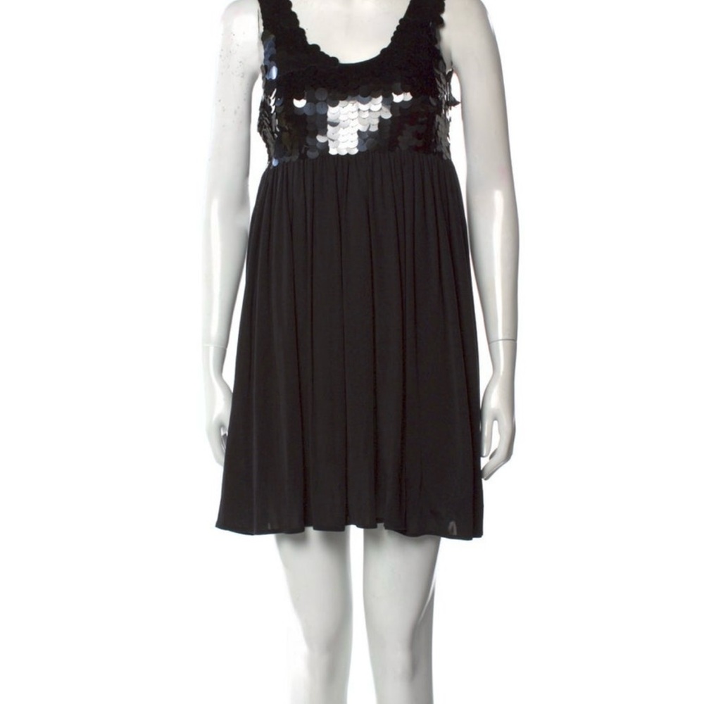 Alice + Olivia Sequin Tent Dress | Size Small | Black Silk Blend